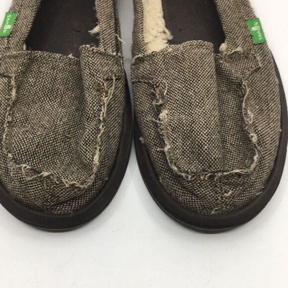 Sanuk Sidewalk Chill Surfers Shorty Tan and Brown Sz 7 - Picture 5 of 15